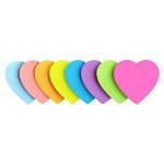 SIMONA Heart Shape Sticky Notes 8 Color Bright Colorful Sticky Pad 75 Sheets/Pad Self-Sticky Note Pads