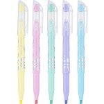 Pilot, FriXion Light Pastel Erasable Highlighters, Chisel Tip, Pack of 5, Pastel Blue, Pink, Yellow, Green & Purple