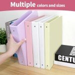 SUNEE 1 Inch Binders 3 Ring 6 Pack, Clear View Three Ring Binders PVC-Free (Fit 8.5x11 Inches) for School or Office Supplies, Pastel Binder