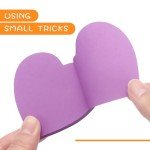 SIMONA Heart Shape Sticky Notes 8 Color Bright Colorful Sticky Pad 75 Sheets/Pad Self-Sticky Note Pads