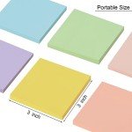 (12 Pack) Sticky Notes 3x3 Inches, ZCZN Pastel Color Self-Stick Note Pads, Colorful Sticky Notes Bulk, Easy to Post for Home, Office, School - 60 Sheets/Pad
