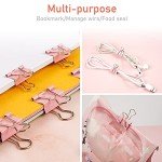 DANRONG 97 PCS Office Supplies for Women, Paper Clips, Binder Clips and Push Pins Set, Paperclips Thumb Tacks School and Home Desk Supplies, Desk Organized (Pink)
