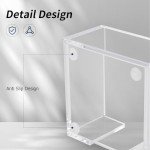 Acrylic Sticky Note Holder, 3 x 3 Crystal Clear Acrylic Notepad Holder Acrylic Sticky Note Dispenser for Dorm Room and Office Desk Organizer