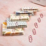 DANRONG 97 PCS Office Supplies for Women, Paper Clips, Binder Clips and Push Pins Set, Paperclips Thumb Tacks School and Home Desk Supplies, Desk Organized (Pink)