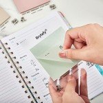 BRYTEFY Pastel Transparent Sticky Notes, Set of 4 Pads 3''x3” Clear Sticky Tabs, Translucent Page Flags Book Markers Stickers, Planner Accessories, Bible Journaling Study Office School Supplies