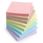 Lined Sticky Notes 3x3 Inch, 8 Pack, Light Colors, Premium Self-Adhesive Notepads, 640 Sheets, for Office, School & Home Use, Easy to Use, Reusable & Removable