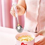 2 PCS Spoon and Fork Set, Cute Stainless Steel Silverware Set, Cartoon Salad Forks and Soup Spoons, Gift for Her