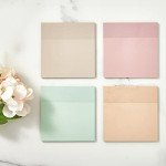 BRYTEFY Pastel Transparent Sticky Notes, Set of 4 Pads 3''x3” Clear Sticky Tabs, Translucent Page Flags Book Markers Stickers, Planner Accessories, Bible Journaling Study Office School Supplies