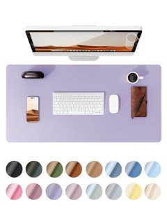 YSAGi Leather Desk Protector, Office Mat, Large Mouse Mat, Non-Slip PU Leather Blotter, Laptop Pad, Waterproof Writing Pad for Office and Home (Light Purple, 23.6" x 13.8")