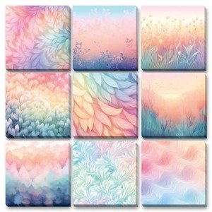9 Pieces Dreamy Pastel Gradient Sticky Notes Self-Adhesive Dreamy Pastel Gradient Design Note Pads Dreamy Pastel Gradient Sticky Memo Notes for School Office Home Supplies Students Teachers Gift