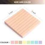 Lined Sticky Notes 3x3 Inch, 8 Pack, Light Colors, Premium Self-Adhesive Notepads, 640 Sheets, for Office, School & Home Use, Easy to Use, Reusable & Removable
