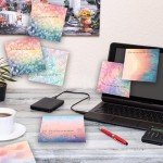9 Pieces Dreamy Pastel Gradient Sticky Notes Self-Adhesive Dreamy Pastel Gradient Design Note Pads Dreamy Pastel Gradient Sticky Memo Notes for School Office Home Supplies Students Teachers Gift