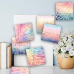 9 Pieces Dreamy Pastel Gradient Sticky Notes Self-Adhesive Dreamy Pastel Gradient Design Note Pads Dreamy Pastel Gradient Sticky Memo Notes for School Office Home Supplies Students Teachers Gift