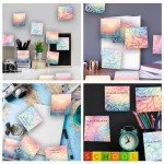 9 Pieces Dreamy Pastel Gradient Sticky Notes Self-Adhesive Dreamy Pastel Gradient Design Note Pads Dreamy Pastel Gradient Sticky Memo Notes for School Office Home Supplies Students Teachers Gift
