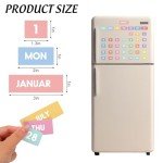 JarThenaAMCS 50Pcs Pastel Magnetic Fridge Calendar Months Days of The Week Number Magnets Date Indicators for Home Office Classroom Whiteboard Refrigerator Supplies