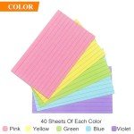 Tamaki Colored Index Cards 3 X 5, Flash Cards Ruled Note Cards for School, 200 Count, Home and Office Flash Cards for studying