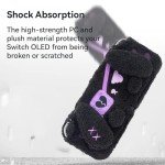 GeekShare Protective Case for Switch OLED Model Plush Rabbit Protective Shell for Switch OLED Console and Joy-Con Only - Hard & Anti-Scratch - Dark Plush Bunny