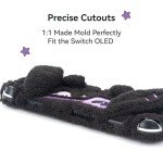 GeekShare Protective Case for Switch OLED Model Plush Rabbit Protective Shell for Switch OLED Console and Joy-Con Only - Hard & Anti-Scratch - Dark Plush Bunny