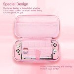 HLRAO Pink Travel Carrying Case Accessories Kit Compatible with Nintendo Switch (NOT Fit OLED/Lite).Pink Switch Hard Protective Cover,Adjustable Stand,Screen Protector & Cute Thumb Grips 10 in 1 Gift.