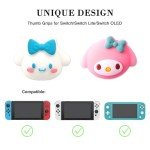 PERFECTSIGHT Cute Kitty Silicone Joycon Thumb Grip Caps, Joystick Cover Compatible with Nintendo Switch/OLED/Switch Lite,4PCS (Rabbit Dog Kitty)