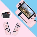 HLRAO Pink Travel Carrying Case Accessories Kit Compatible with Nintendo Switch (NOT Fit OLED/Lite).Pink Switch Hard Protective Cover,Adjustable Stand,Screen Protector & Cute Thumb Grips 10 in 1 Gift.