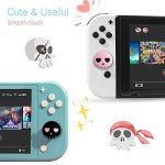 PERFECTSIGHT Switch Thumb Grips, Cute Halloween Skull Joystick Caps for Nintendo Switch, 4 PCS Thumbstick Cover for Switch Lite/OLED, Analog Stick Button Cover for NS Joycon Controller
