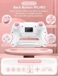 Matbip Switch pro controller, Wireless Pro Controller for Switch/Switch Lite/Switch OLED, switch controller with 2 back buttons, 3-level TURBO adjustable (Pink)