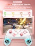 Matbip Switch pro controller, Wireless Pro Controller for Switch/Switch Lite/Switch OLED, switch controller with 2 back buttons, 3-level TURBO adjustable (Pink)