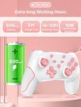 Matbip Switch pro controller, Wireless Pro Controller for Switch/Switch Lite/Switch OLED, switch controller with 2 back buttons, 3-level TURBO adjustable (Pink)
