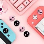 PERFECTSIGHT Switch Thumb Grips, Cute Halloween Skull Joystick Caps for Nintendo Switch, 4 PCS Thumbstick Cover for Switch Lite/OLED, Analog Stick Button Cover for NS Joycon Controller