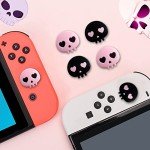 PERFECTSIGHT Switch Thumb Grips, Cute Halloween Skull Joystick Caps for Nintendo Switch, 4 PCS Thumbstick Cover for Switch Lite/OLED, Analog Stick Button Cover for NS Joycon Controller
