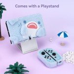 GeekShare Cute Plush Protective Case Cover - Shock-Absorption and Anti-Scratch Skin Case Compatible with Nintendo Switch OLED Model - Plush Shark