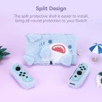 GeekShare Cute Plush Protective Case Cover - Shock-Absorption and Anti-Scratch Skin Case Compatible with Nintendo Switch OLED Model - Plush Shark
