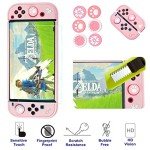 GUTIAL Accessories Kit for Nintendo Switch - Pink Cute Accessories Bundle Girly Style Pack for girls with Travel Carrying Case and Dockable Cover Case, Screen Protector, kawaii Stand, Thumb Grips