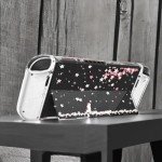 Switch OLED Protective Case, Switch OLED Clear Case with Tempered Glass Screen Protector and Thumb Grips - Cherry Blossom