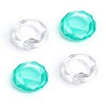 DLseego Diamond 3D Thumb Grips Caps Design for Switch & Switch Lite & Switch OLED Joy Con Crystal Clear Console Joystick Cover 4PCS - Clear and Green
