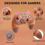 STOGA Switch Controller, Cute Raccoon Animal Switch Pro Controller for Switch Lite/OLED/PC, Wireless Switch Controller with Wake-Up,Gyro Axis,Turbo and Dual Vibration-Brown