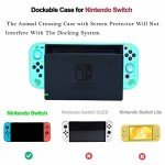 Accessories Bundle for Nintendo Switch Animal Crossing - YOOWA Accessory kit NS Animal Crossing Set with Carrying Case Protective Cover Screen Protector Game Card Holder Play Stand Thumb Grips