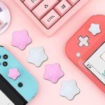 PERFECTSIGHT Switch Thumb Grips, Cute Joystick Caps for Nintendo Switch Lite/OLED 4 PCS Thumbstick Cover, Analog Stick Button Cover for NS Joycon Controller Accessories, Bling Star
