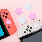 PERFECTSIGHT Switch Thumb Grips, Cute Joystick Caps for Nintendo Switch Lite/OLED 4 PCS Thumbstick Cover, Analog Stick Button Cover for NS Joycon Controller Accessories, Bling Star