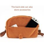 GeekShare Toast Plush Bag with A Shoulder Strap, Crossbody Tote Bag Compatible with Nintendo Switch/OLED and Other Accessories