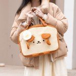 GeekShare Toast Plush Bag with A Shoulder Strap, Crossbody Tote Bag Compatible with Nintendo Switch/OLED and Other Accessories