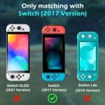 DLseego Dockable Crystal Case for Nintendo Switch, Glitter Bling Cover with Shock-Absorption and Anti-Scratch Design Protective Case - Crystal Glitter