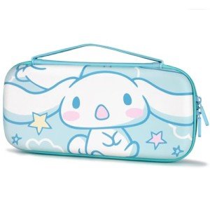 TIKOdirect Carrying Case for Nintendo Switch & OLED Mode, Cute Portable Travel Bag with 10 Game Card Slots Inner Storage Bag for Nintendo Switch Console Joy-Con & Accessories, Blue