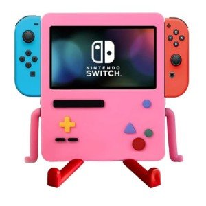 IRISFLY Stand for Nintendo Switch Accessories,Portable Dock Playstand for Nintendo Switch OLED Cute Case Decor (Pink)