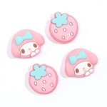 WISHAVEN Cute Pocket Monsters Joycon Thumb Grip Caps Compatible with Nintendo Switch, Soft Silicone Joystick Cover for Nintendo Switch/OLED/Lite Controller, 4PCS (Strawberry & Sweet Bunny)