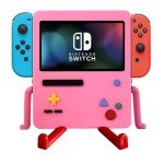 IRISFLY Stand for Nintendo Switch Accessories,Portable Dock Playstand for Nintendo Switch OLED Cute Case Decor (Pink)