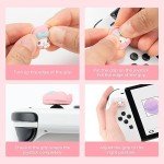 WISHAVEN Cute Pocket Monsters Joycon Thumb Grip Caps Compatible with Nintendo Switch, Soft Silicone Joystick Cover for Nintendo Switch/OLED/Lite Controller, 4PCS (Strawberry & Sweet Bunny)
