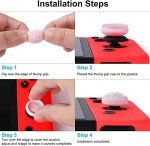 PERFECTSIGHT Cute Switch Thumb Grip Caps Compatible with Nintendo Switch OLED/Lite Console, Kawaii Soft Silicone Analog Stick Button Cover for NS Joycon Controller, 4PCS Joystick Cap