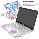 Laptop Skin Decal HP 15.6" - Kawaii Girl Laptop Cover Sticker No Cutting Required, No Bubble, Waterproof, Scratch Resistant - Including Wide Screen and Wrist Pad